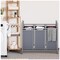 3 Bag Laundry Hamper Cart with Rolling Lockable Wheels and Removable Bags Laundry Sorter Basket Grey Laundry Organiser Cart for Clothes Storage